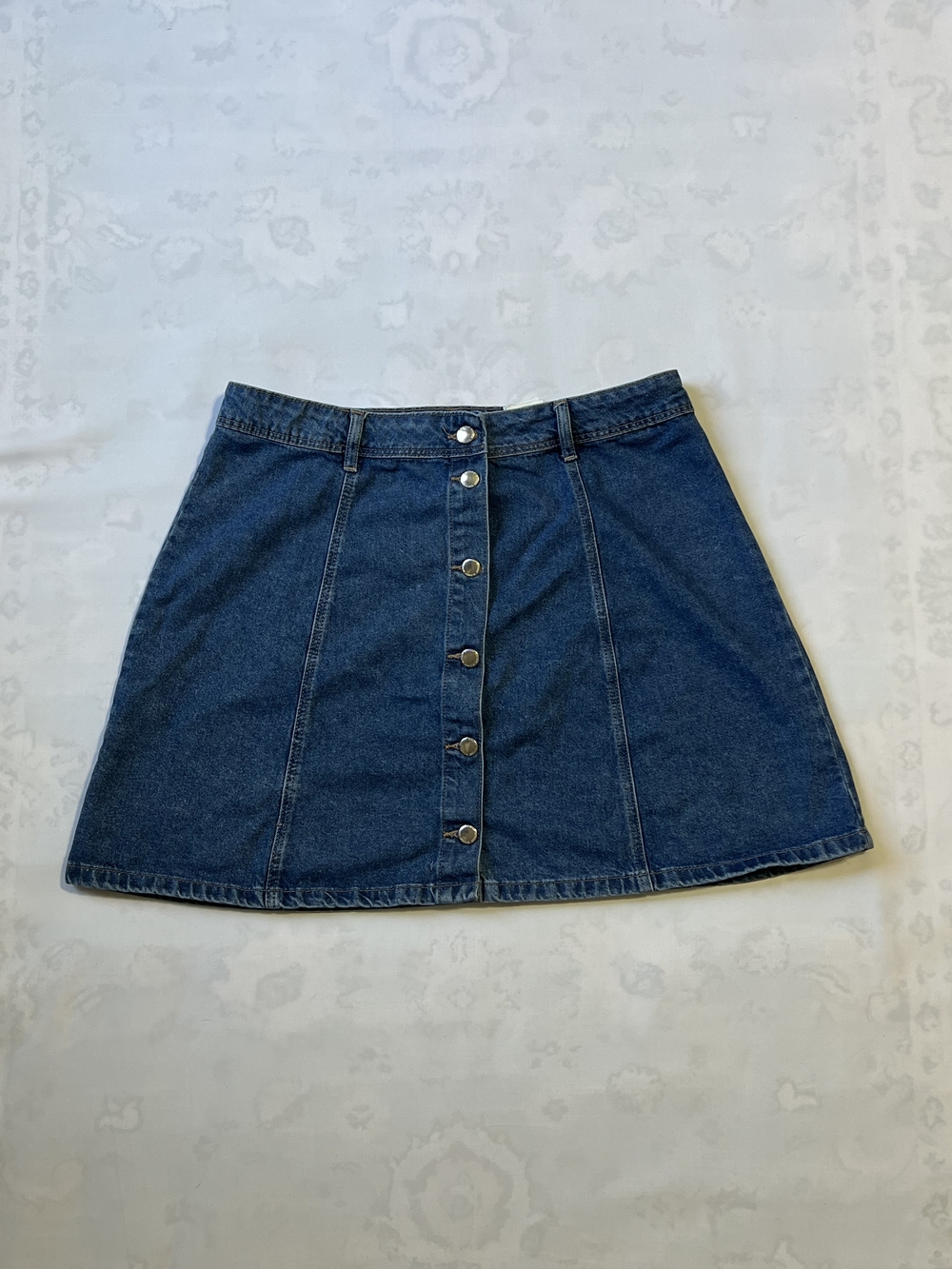 H&M‎ Blue Button-Front A-Line Denim Skirt